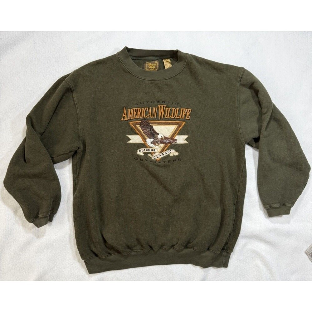 Vintage American Wildlife By Cadre Sweatshirt Sz XL Bald Eagle Outdoors 90s
